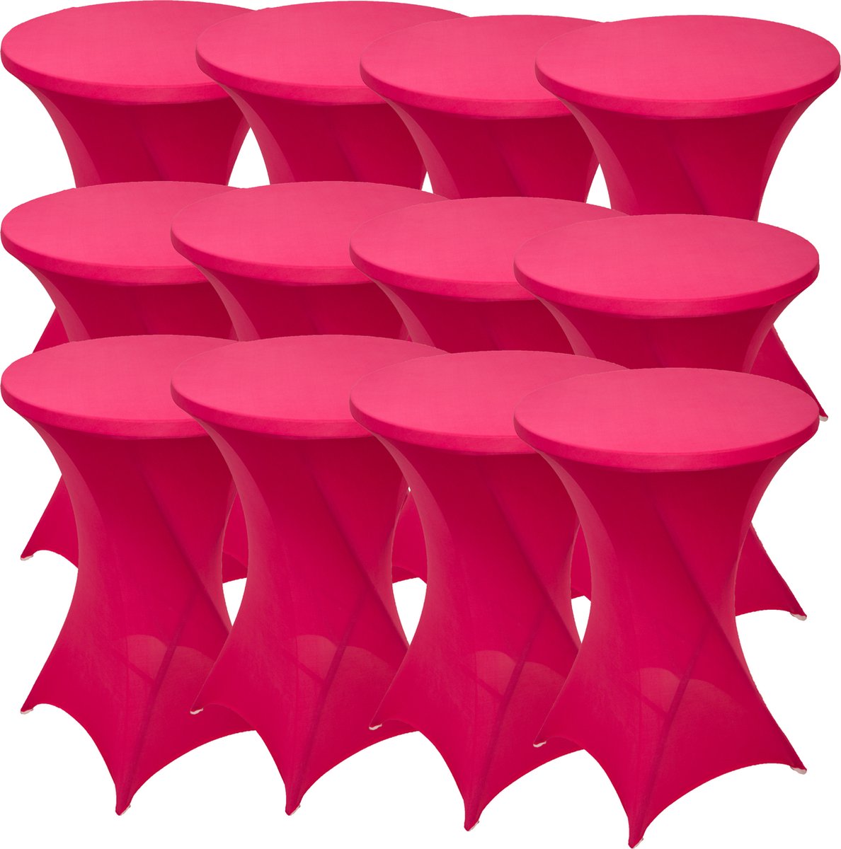 Statafelrok Roze x 12 – ∅80-85 x 110 cm – Statafelhoes Stretch 12 Stuks – Tafelhoezen voor Statafel Sta Tafel Hoes | Staantafelhoes - Geschikt voor Horeca Evenementen | Cocktailparty | Trouwerij